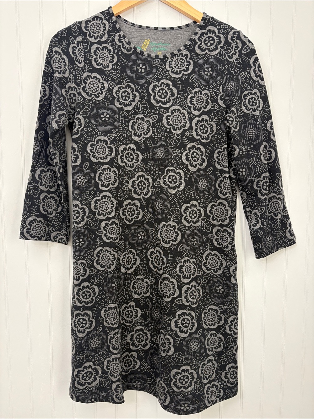 Gudrun Sjoden Long Sleeve Floral Crewneck Dress Women Size XS